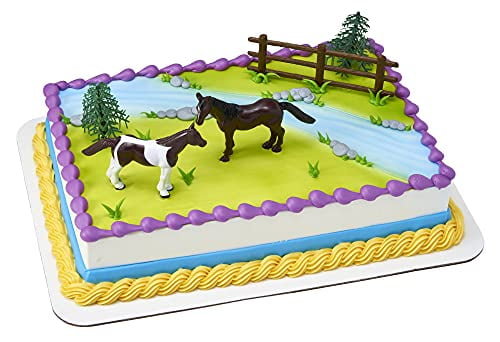 cupcake topper decorations 12 horses edible sugar birthday cake 