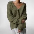 thumbnail image 3 of Yokua Fuzzy Cardigan Sweaters for Women V Neck Button Down Fluffy Knit Sweater Long Sleeve Cardigan Sweater Coat, 3 of 9