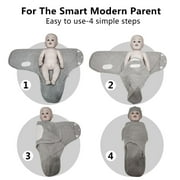 3-Pack Organic Baby Swaddle Sleep Sacks - Newborn Swaddle Sack - Ergonomic Baby Swaddles 0-3 Months (Grey)