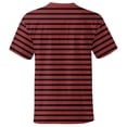 thumbnail image 4 of GceSteap Men's Loose T-Shirts Trendy Casual Striped Round Neck Short Sleeve Basic Tees 2024 Red M, 4 of 4