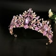 thumbnail image 2 of 4 Pack Bride Delicate Hair Jewelry Chic Crown Purple Party Hoop Child Miss, 2 of 8