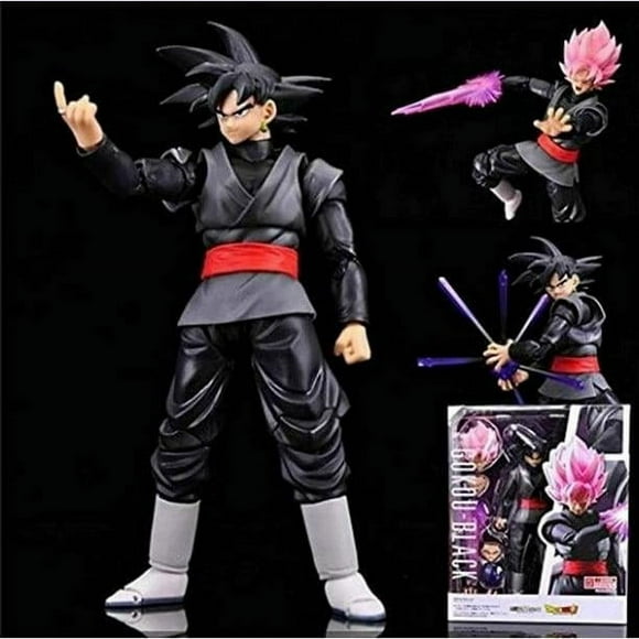 MUGEN BOX Goku Black Hair PVC Action Figure Black Goku Pink Zamasu Face Changing Action Figure Statue Model Brinquedos Toy Collection 16cm Black Hair Goku Ver Sailing Electronic