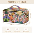 thumbnail image 4 of FORMRS Makeup Bag Travel Cosmetic Organizer for Women Fold Flat Zipper Pouch with Handle, Purple Cityscape Painting, 4 of 8