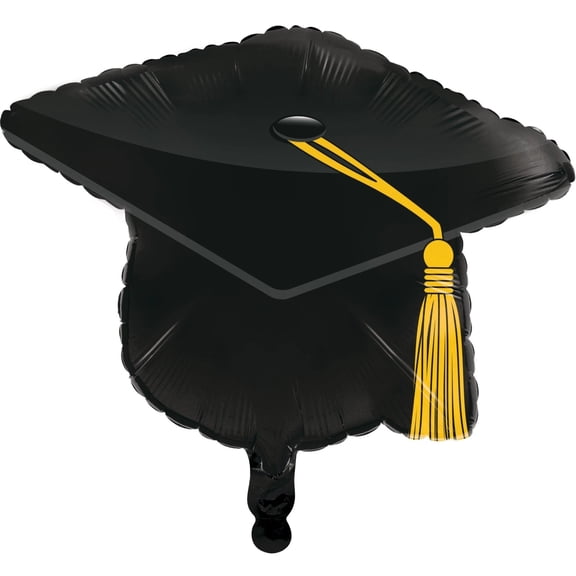 Creative Converting Cap Mylar 5.5" Black Solid Print Graduation Balloon