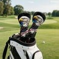 thumbnail image 3 of Yuyamidu Eagle Golf Club Covers Waterproof Golf Head Covers Driver Covers American Flag Fariway Wood Headcover Hybrid Covers Leather Golf Headcover, 3 of 7