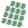 thumbnail image 1 of Unique Bargains 15Pcs AC300V 15A 5.08mm Pitch 3P Flat Angle Needle Seat Insert-In PCB Terminal, 1 of 4