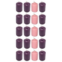 Christmas Advent Votive Candles 5 Sets of 4 Candles Lightly Scented 3 Purple &1 Pink Candle per Set with Sculpted Outer Finish