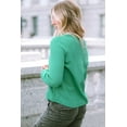 thumbnail image 4 of Plusashion Chic V-Neck Henley Top, Soft Waffle Knit, All-Day Comfort!, 4 of 8