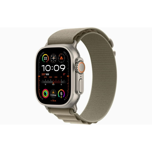 Apple Watch Ultra 2 (GPS + Cellulaire) 49mm Boîtier en Titane avec Boucle OLIVE Alpine (Large) Flambant Neuf