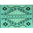 thumbnail image 1 of Ahgly Company Machine Washable Indoor Rectangle Abstract Turquoise Blue Modern Area Rugs, 4' x 6', 1 of 4