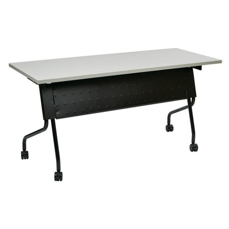 Office Star Products Training Table 5' 60 X 24 Grey Top Black Frame Kd