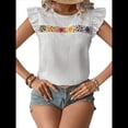 thumbnail image 2 of Blusa de Verano con Bordado Floral para Mujer, Cuello Redondo, Corta L, 2 of 9