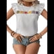 thumbnail image 2 of Blusa de Verano con Bordado Floral para Mujer, Cuello Redondo, Corta M, 2 of 9