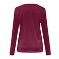 thumbnail image 4 of Timegard Tops for Women V Neck Comfy Long Sleeve Tops Basic Tee Casual Solid Color Mid Long Blouse, 4 of 5