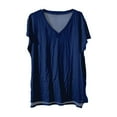 thumbnail image 4 of yunLCZ Women Shirts Womens Summer Daily Casual V Neck Shirts Short Sleeve Tops Blouses Loose Fit Shirt, 4 of 4