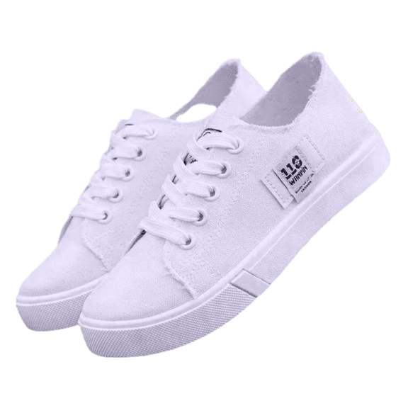 Women's Shoes Canvas Casual, Round Toe Flat Solid Color