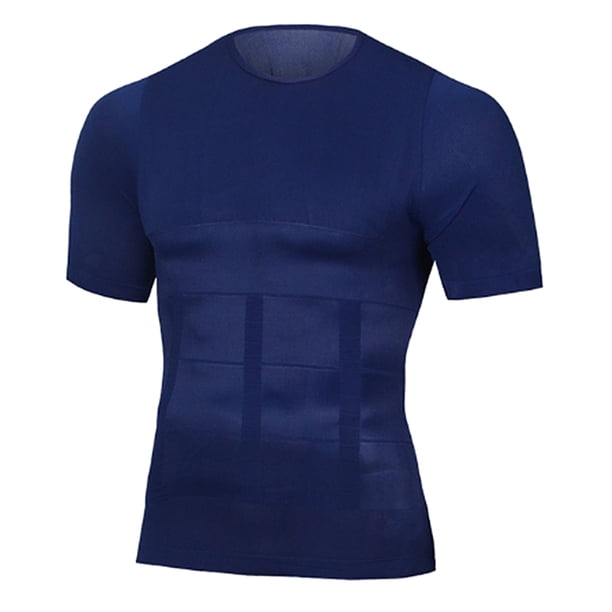 Hombres Adelgazando Compresión Fitness ABS Portátil Gimnasio Cuerpo Shaper Blue L Sunnimix Cuerpo Shaper para hombres