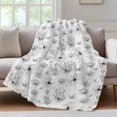 thumbnail image 4 of Gray Spring Floral Throw Blanket, Flannel Fleece Blanket with Striped Design for Couch, Summer Botanical Floral Watercolor Soft Breathable All Season Plush Blankets for Sofa Office Travel 40"x50", 4 of 9