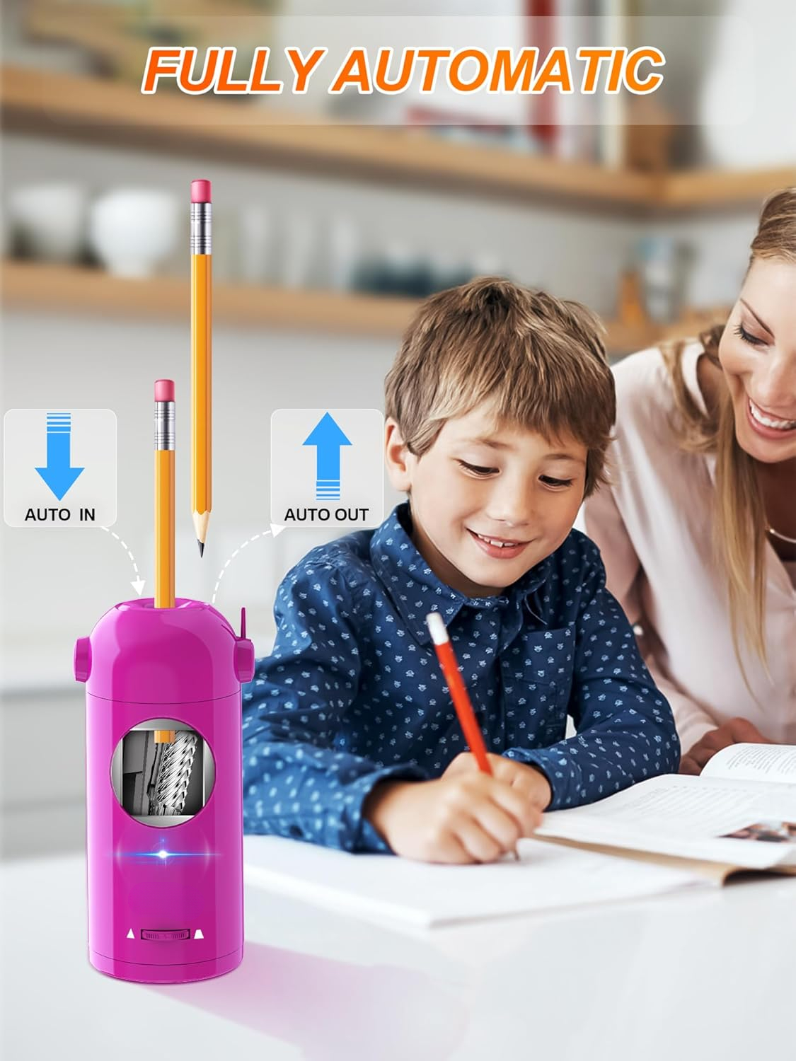 Electric pencil sharpener, fully automatic robotic pencil sharpener, suitable for 7-11.5mm pencils