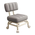 thumbnail image 3 of Taburete con ruedas cuadrado bajo, taburete corto con asiento con ruedas, cambio de zapatos con respaldo, taburete de pedicura, taburete de polea para Gris claro Macarena Asiento bajo con ruedas, 3 of 8