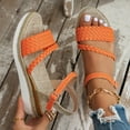 thumbnail image 5 of Dakaela Espadrille Wedge Sandals for Women 2025 Braided Ankle Strap Open Toe Platform Shoes Orange 7, 5 of 8