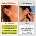 thumbnail image 6 of Just Being Cute 925 Sterling Silver Huggie Earrings for Women Small Hoops Hypoallergenic Cartilage Earrings for Sensitive Ears Birthday Anniversary Jewelry Gifts for Mom/Wife, 10mm, 6 of 11