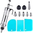 thumbnail image 4 of DIY Cake Decorating Set with Churro Maker Machine 6 Piping Tips,2 Couplers,3 Scrapers Stainless Steel Frosting Tool Kit for Desserts,Cookies,Biscuits Perfect for Bakers, 4 of 6