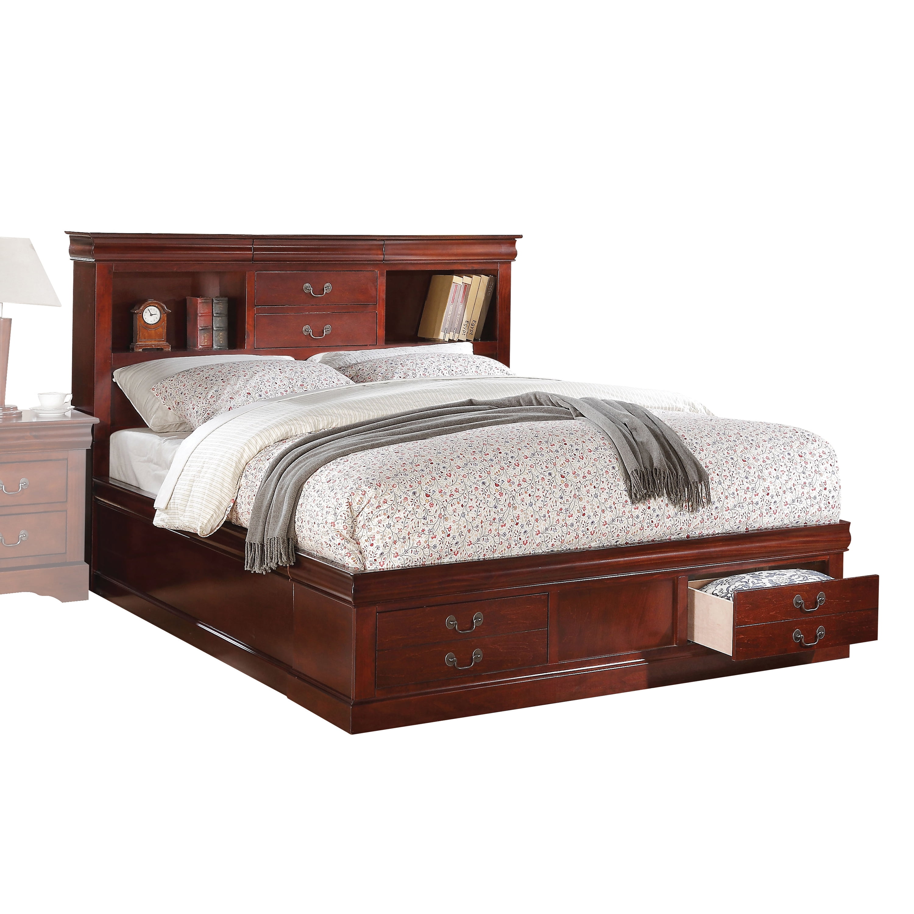 ACME Louis Philippe III Queen Bed with Storage in Cherry, Multiple Colors - www.bagssaleusa.com/louis-vuitton/ ...