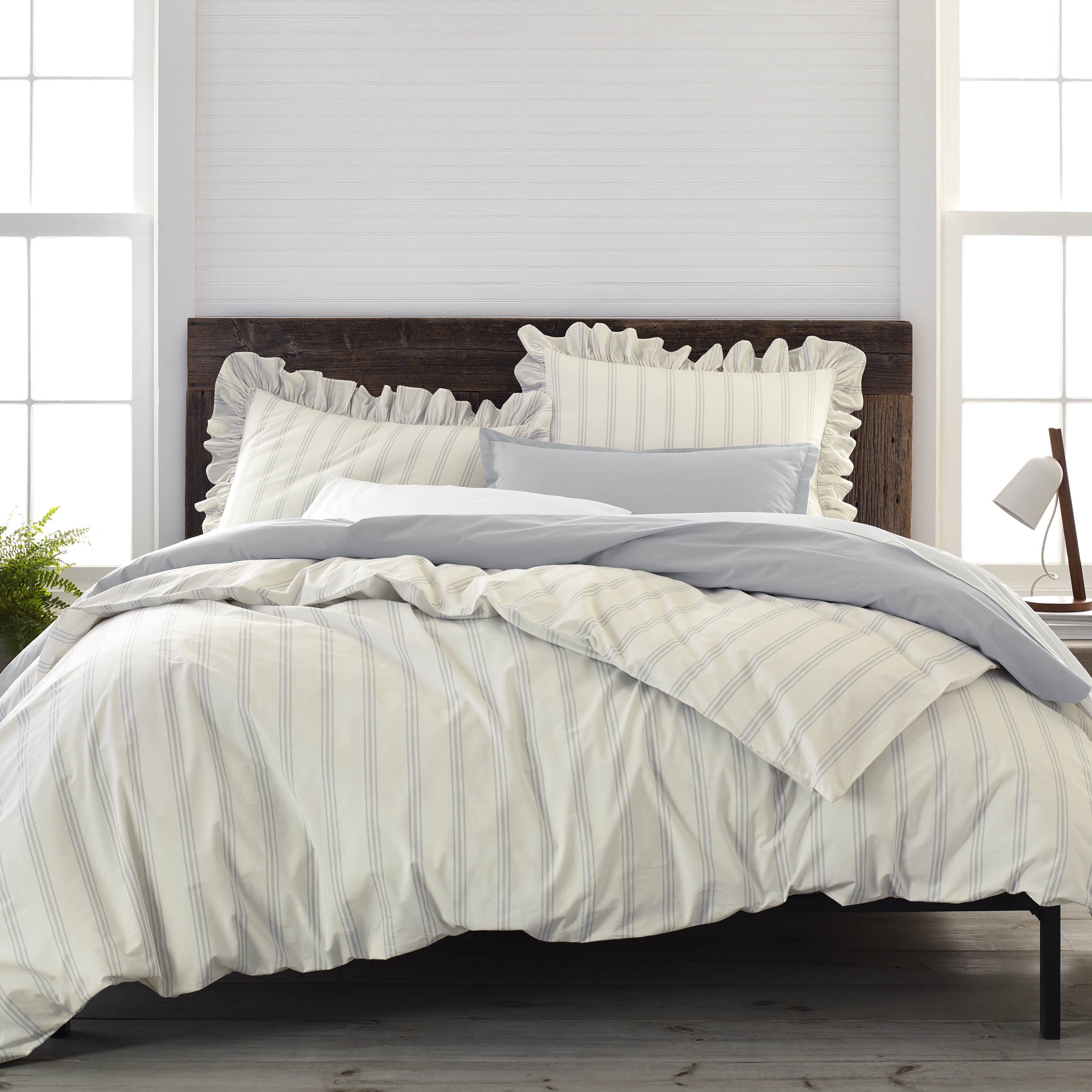Martex EcoPure 3-Piece Organic Cotton Brooke Print Comforter Set, Full/Queen – Comfort Wash
