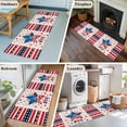 thumbnail image 6 of Independence Day Washable Runner Rugs 2'x6', 250th Years American Flag Red Blue Star Fireworks Low Pile Throw Entryway Rug Non-Slip Sturdy Edge Binding Carpet for Indoor Bedside Entrance Bedside, 6 of 9