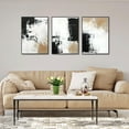 thumbnail image 2 of FCCUYE d Neutral Abstract Wall Art Modern Minimalist Line Canvas Poster Prints Set of 3 Boho Beige Black Brown Geometric Decor Picture Painting Living Room Bedroom Office 12"x16", 2 of 6