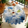 thumbnail image 4 of Round Tablecloth Dining Design Cover 60 Inch Polyester Waterproof Stain Wrinkle Free flower, 4 of 5