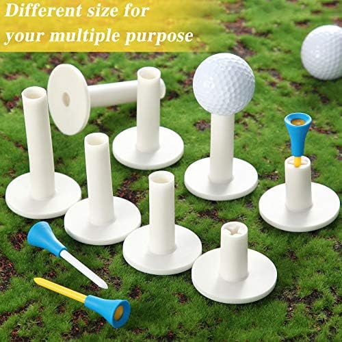 RibRave 12 Pieces Golf Range Tees Set Rubber Golf Tees for Mats Driving Range 6 Pieces for Practice Mat Mixed Size