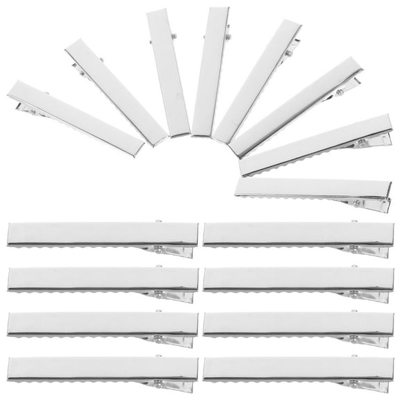 WHAMVOX 100Pcs Hair Barrettes Small Metal Clips For Craft Projects Silver Iron Electroplated