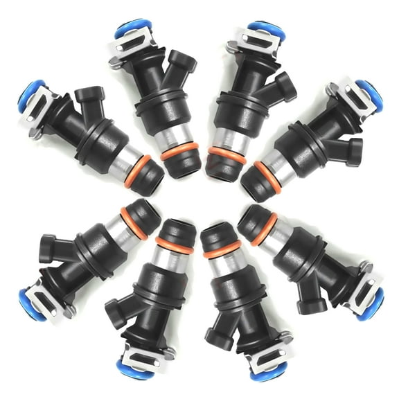 8x High-Impedance Fuel Injectors for 99-07 Chevy Silverado 4.8L/5.3L/6.0L 2-Hole Spray