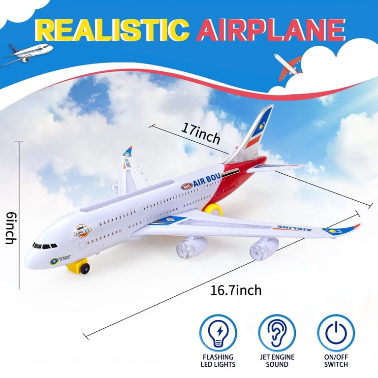 JBeeCtrl Airplane Toys, Bump and Go with LED Lights photo 5
