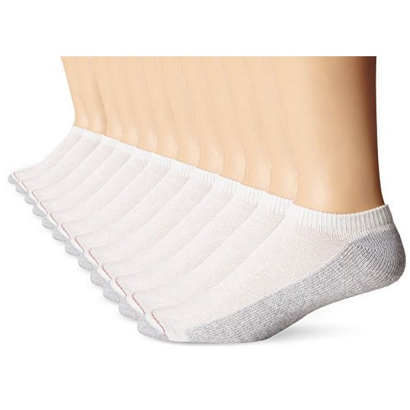 Hanes Men's Double No Show Socks 12-Pair Pack, Available in Big & Tall