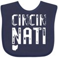 thumbnail image 3 of Inktastic Cincinnati, Ohio Distressed Font Boys or Girls Baby Bib, 3 of 4