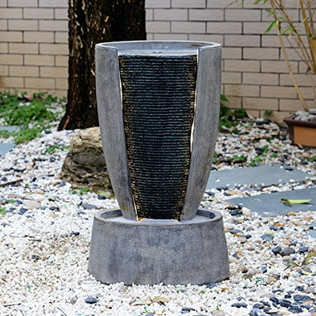 Outsunny 27 Modern Ripple Indoor Outdoor Water Fountain W Led Lights Outsunny 27 Modern Ripple Indoor Outdoor Water Fountain W Led Lights