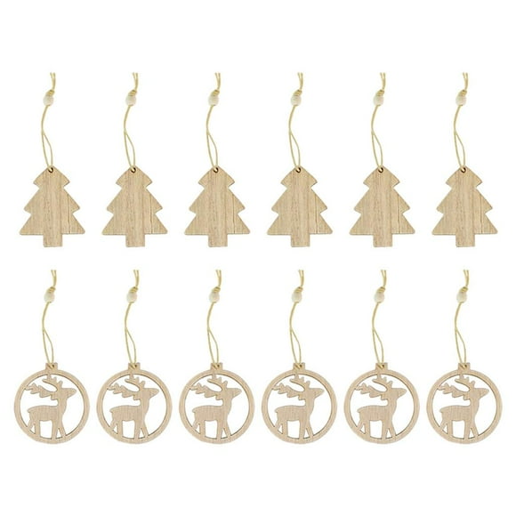 veasfak Docrafts 1 Ornaments Pieces cm Decorations Snowflakes Tinksky Shapes Wooden Embellishments Rustic Tree Woodiness Snowflake for Xmas Christmas Tree Deer