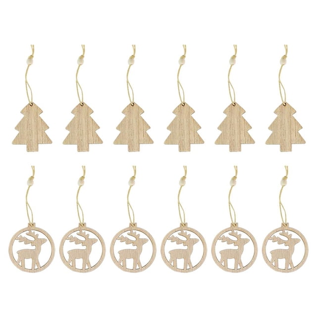 Adornos de madera Zulema Piezas de madera de Navidad Ciervos