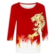 thumbnail image 5 of Levmjia Women's 3/4 Sleeve Graphic Tee England Lion 2026 Football Soccer Top Vintage Style Casual Crew Neck T Shirt Summer, 5 of 7