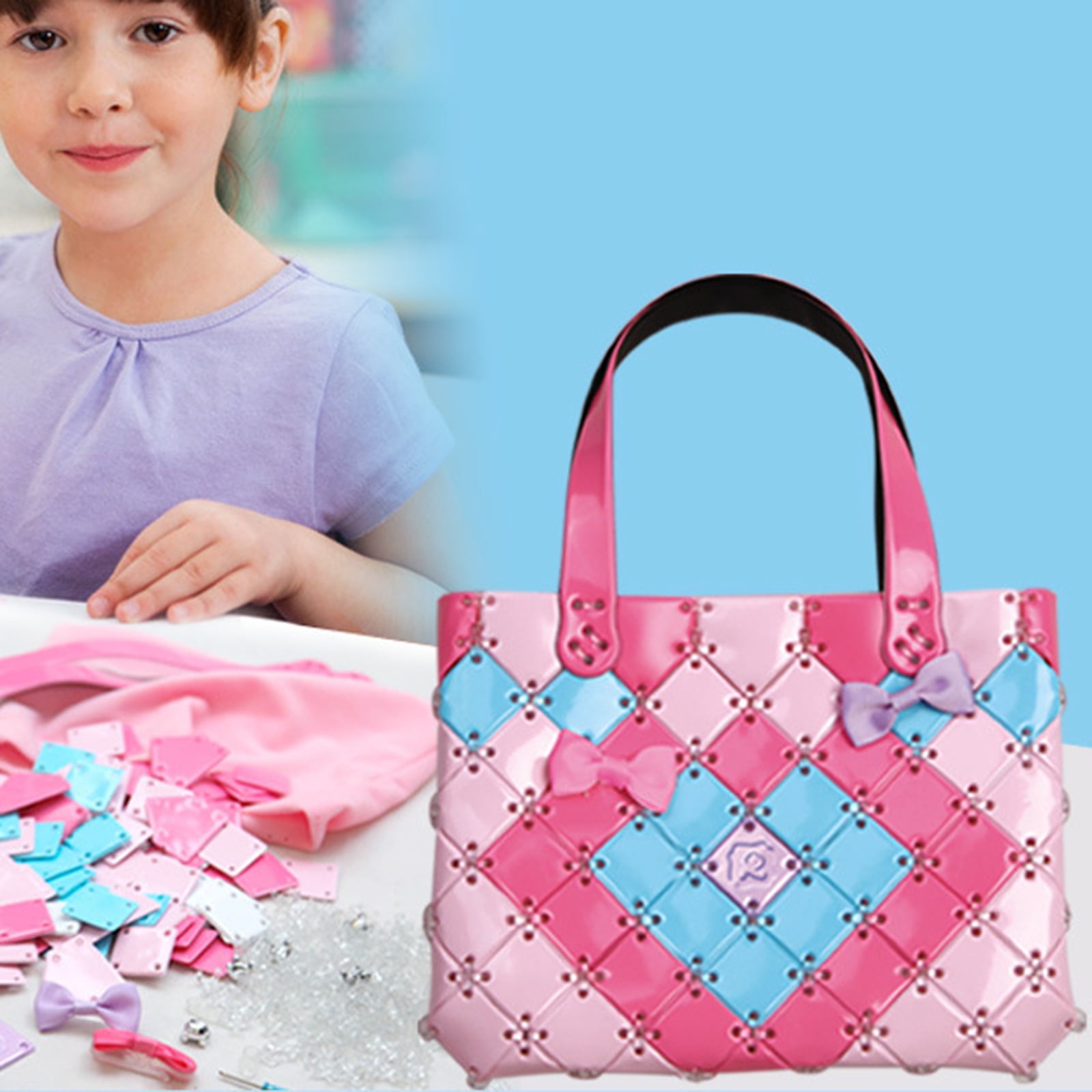  iStudio DIY Kids Craft Purse, Make Your Own Fashion Handbag for  Girls,Detachable Fun Arts & Craft Activity kit for Kid,Cute Young Girl Gift  (Ages 6+) : Toys & Games