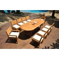 thumbnail image 4 of Grade-A Teak Dining Set: 10 Seater 11 Pc: 94" Mas Oval Trestle Leg Table And 10 Veranda Chairs (2 Arm & 8 Armless Chairs) WholesaleTeak #WMVR80, 4 of 4