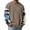 Khaki, variant on Sweatshirts for Men Casual Long Sleeve Pullovers Camo Color Block Vacation Ribbed Knit Tee Spring Trendy V Neck Clothing Coffee S
