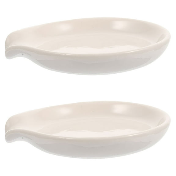 NIAIZEK Elegant Ceramic Spoon Rest Set White for Daily Use in Kitchen