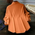 thumbnail image 4 of UVEASISHA Casual Business Tops for Women Long Sleeve Lapel Button Down Shirts Regular Fit Office Work Blouse Orange XXL, 4 of 7