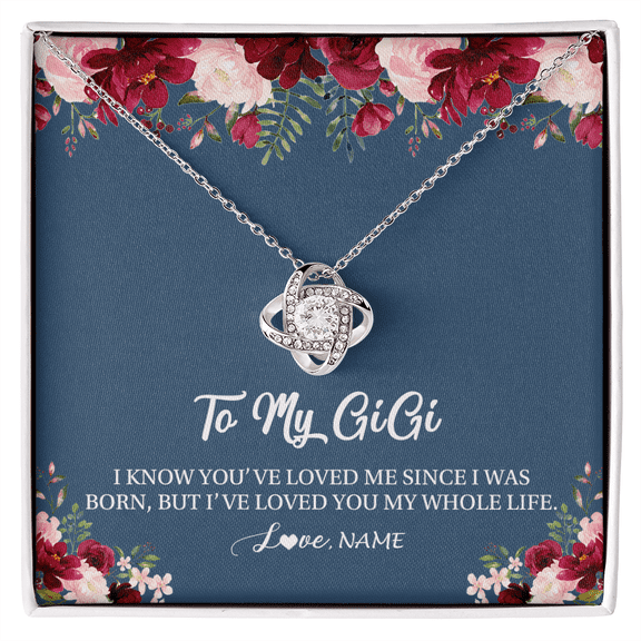 To My Gigi Necklace Loved You My Whole Life, White Love Knot Necklace