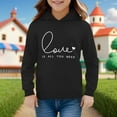 thumbnail image 2 of Toddler Girl' Hoodies Sweatshirts Long Sleeve Letter Prints Hoodie Pullover Tops Size 2-3T ,Black, 2 of 4