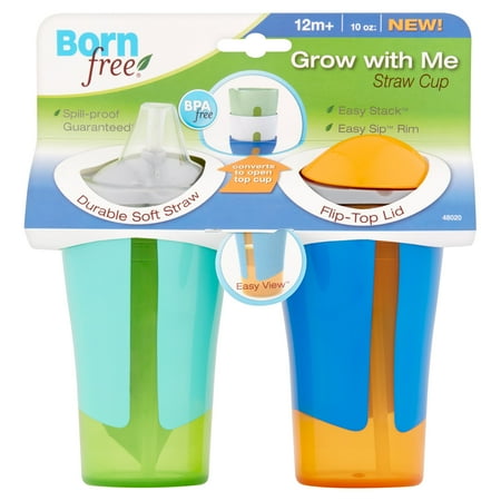 - Born Free Grow With Me Straw Sippy Cup - 2 pack